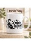 Cat Patterned Porcelain Mug with the Text "Boss of the House" 300 ml White Coffee Tea Cup with Handle Sublimation Printed Gift for Cat Lovers - 3