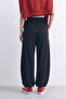 Women's Elastic Waist Sweatpants with Elastic Cuffs - Black - 3
