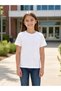 White Plain T-Shirt Without Print or Pattern Basic Daily Wear and School Combination Model - 2