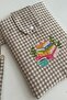 Fabric Book Cover with Hand Strap Book Bag Gingham Book Lover Gift - 2