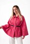 Women's Poncho Cape with Belt and Textured Stitching