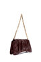 Women's Burgundy Chain Strap Patent Leather Evening Dress Shoulder Bag Ab240004Sr - 2