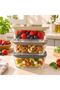 Storage Container Set of 3 Vacuum Glass Food Containers with Colorful Lids - 3