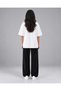 Women's Two Thread 2 Piece Set Oversize Crew Neck T-Shirt and Relaxed Cut Pants - 4