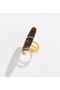 Stylish Black White Striped Copper Gold-plated Religious Islamic Ring for Daily Wear or Weddings for Women in the Middle East - 4