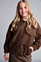 Anti-Wrinkle Jacket with Collar and Zipper Pockets, Cashmere Jacket Coat for Girls H3100A826Au - 3