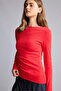 Slim Fit Boat Neck Ribbed Long Sleeve T-Shirt G1581Ax26Au