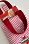 Gingham Patterned Short Sleeve Strap Book Carrying Bag Case - 6