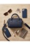 Dark Navy Blue Matte Textured Mini Hand and Shoulder Bag Women's Zippered Daily Stylish Bag 19X11 cm - - 3