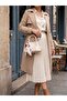 Women's Cream Scarf Detailed Cross Strap Hand and Shoulder Bag -