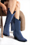 Texas Breeze Tasseled Blue Suede Women's Cowboy Boots