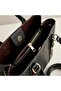 Black Lock Detailed 3-Compartment Women's Handbag and Crossbody Bag 24X18 cm - - 3