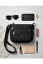 Women's Black Parachute Fabric 4-Compartment Shoulder and Crossbody Daily Bag 24X20 cm - - 2