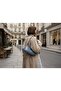 Soft Leather Gold Detailed Blue Shoulder Bag Women's Daily Stylish Baguette Bag - - 3