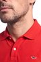 Men's Regular Fit Cotton Pique Fabric Logo Embroidered Short Sleeve Red Polo Collar T-Shirt - 3