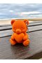 3D Printed Heart Knitted Teddy Bear Keychain - Cute Bag Ornament-Orange Bezoss - 2