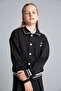 Okul College Collar Bomber Black Cardigan Girls H7268A826Au - 4