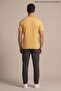 Men's Crew Neck Text Print Short Sleeve Yellow T-Shirt - 6