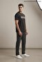 Black Men's Impossible Printed Crew Neck Loose Fit T-Shirt - 5