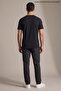 Men's Crew Neck Cotton Text Print Black T-Shirt - 6