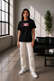 Unisex Oversize Pink Star Character Embroidered T-Shirt 100% Cotton - 6