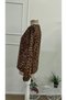Women's long sleeve v-neck pleated front leopard print supreme blouse - 6