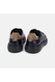 Men's Black Lace-Up Suede Detailed Textured Leather Sports Shoes - 7