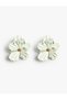 Large Size Steel Flower Earrings