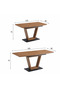 Extendable Dining Table 120 + 40 X 80 cm Dark Brown - 3