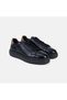 Men's Black Lace-Up Suede Detailed Textured Leather Sports Shoes