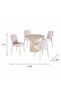 Round Marble Dining Table Set 4 Chairs - 3