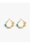 Multicolor Beaded Floral Hoop Earrings