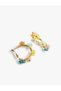 Multicolor Beaded Floral Hoop Earrings - 3