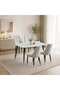 Marble dining table with 4 chairs - 2