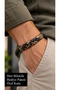 Cerzano Natural Brown Python Snake Skin Men's Bracelet - Silver Clasp