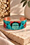 Turquoise I Am My Own Muse Written Wide Form 100% Copper Bracelet - 3