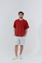 Cotton Comfortable Fit Short Sleeve Cotton Red Men's Oversize T-Shirt - 5
