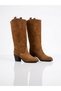 Genuine Suede Cowboy Boots Tan Color 750