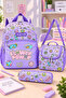 Flower Power Patterned 3-Piece Primary School School Bag Set – Backpack, Lunch Bag, and Pencil Case