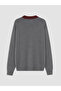 Xside Anthracite Polo Collar Embroidered Men's Knitwear Sweater - 6