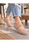 Women's Cream Suede Gold Buckle Mary Jane Daily Ballet Flats Thick Comfortable Soft Sole Stc1351 - 6