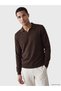 Lcw vision brown polo neck men's knitwear sweater
