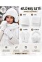 Women's 4-Piece Winter White Set, Beanie, Scarf, Gloves, Ear Muffs, Warm Soft Winter Accessory Gift Set - 4