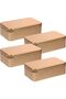 4Pcs Rectangular Empty Hinged Tins Box(Golden)