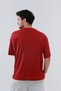 Cotton Comfortable Fit Short Sleeve Cotton Red Men's Oversize T-Shirt - 4