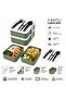 2-Tier Adjustable Rectangular Lunch Box - Food Storage Box with Fork Spoon Serving - 2