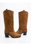 Genuine Suede Cowboy Boots Tan Color 750 - 3