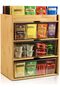 TIMIEEYA Tea Bag Organizer - Bamboo Tea Storage Organizer With Drawer 3 Layer, Tea Organizer for Tea
