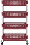 Multipurpose Plastic Trolley Vegetable Rack 4 Tiers - 3