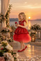 Sequined Robe, Stone Detailing, Layered Tulle Skirt, Satin Bow, Crown Accessory, Girls' Evening Dress for Ages 4-8, Birthday, Special Occasion - 4